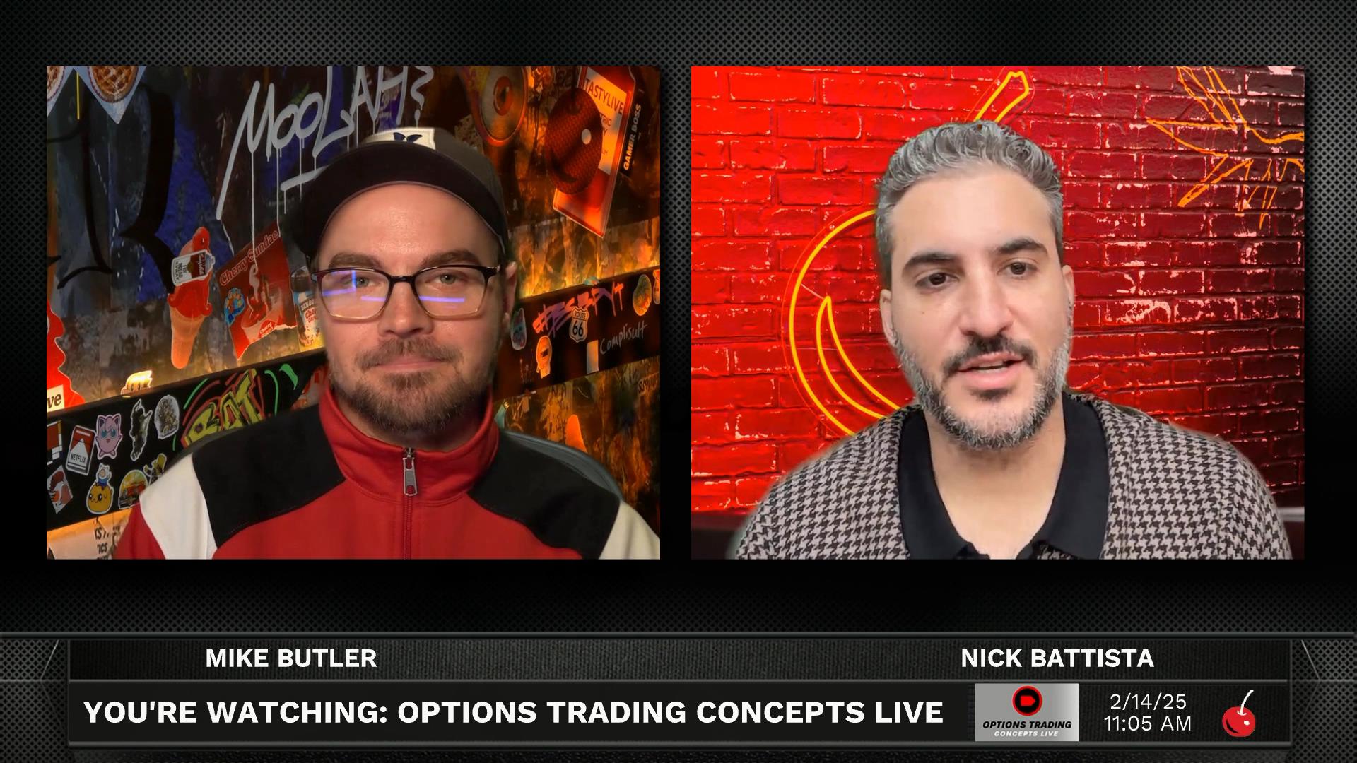 Options Trading Concepts Live - February 14, 2025 - Volatility Product Trading Episode cover