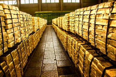 Stacks of gold bars