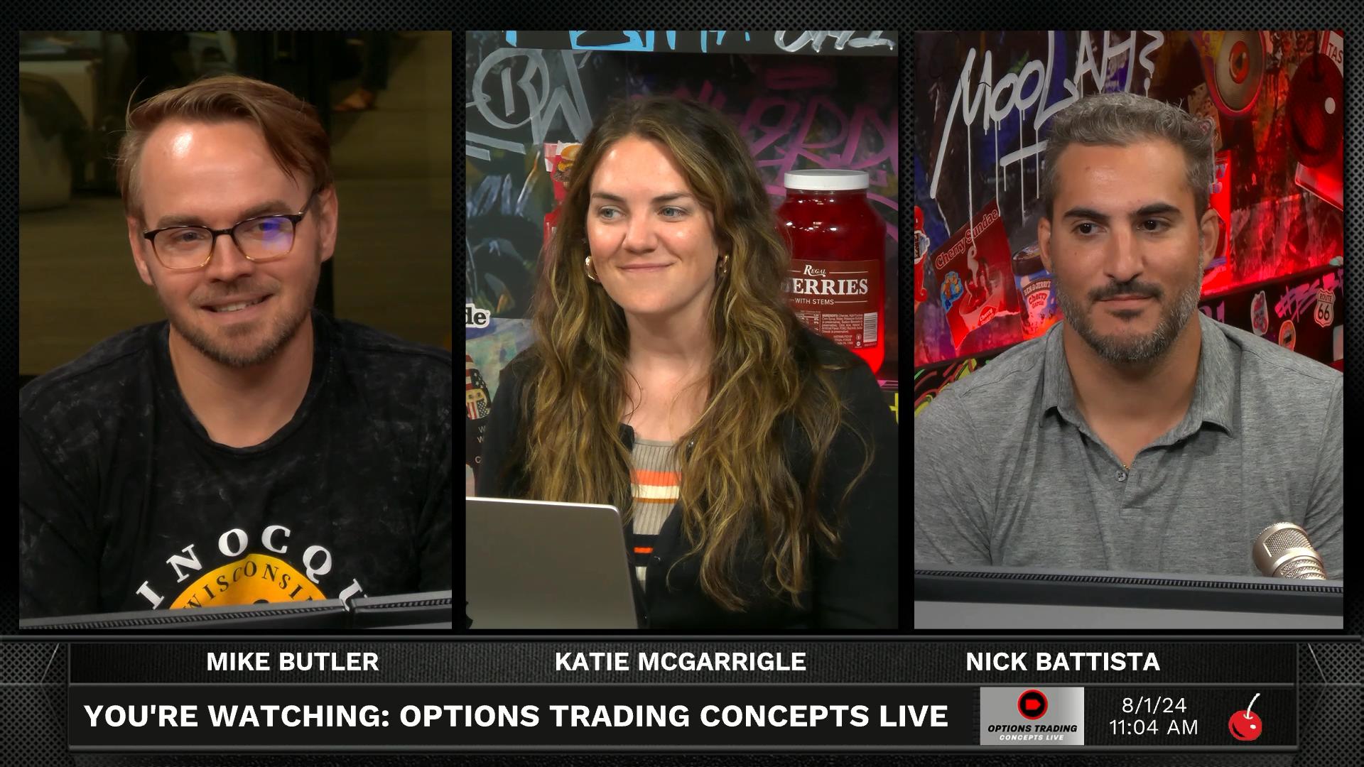 Options Trading Concepts Live - August 1, 2024 - Three Trade Ideas August 1st Episode cover