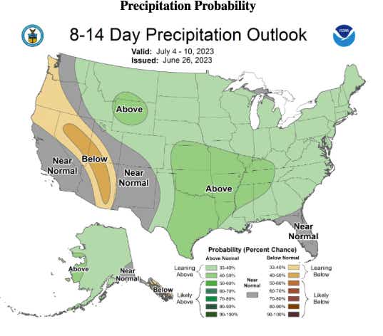 8-14 day precipitation outlook, NOAA 