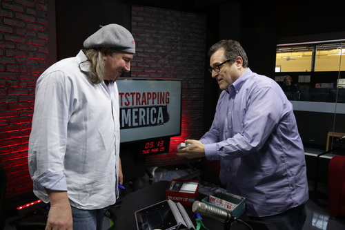 Tom Sosnoff preparing for the show with 