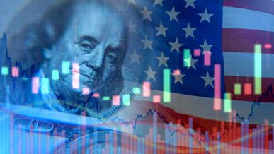 Picture of the US Dollar, Ben Franklin and the Stock Market