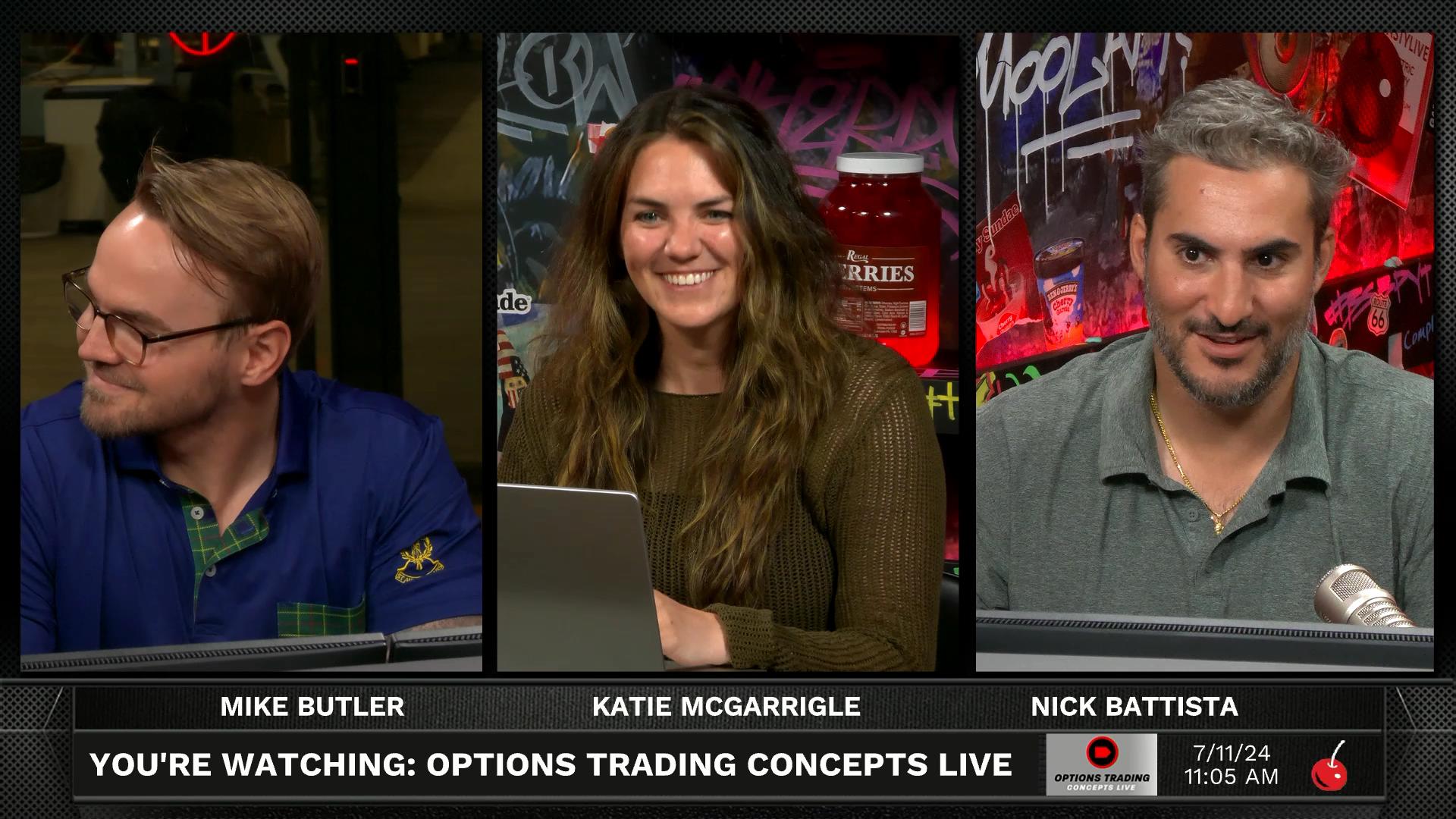 Options Trading Concepts Live - July 11, 2024 - Three Trade Ideas July 11th Episode cover