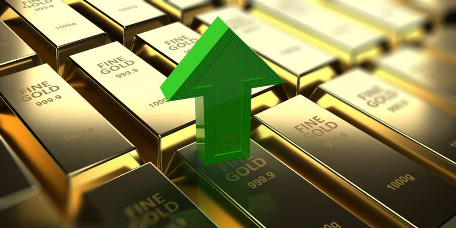 arrow pointing upward gold market