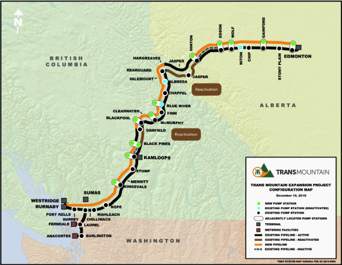 trans mountain map