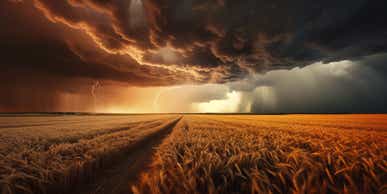 Rain and storm cloud overw