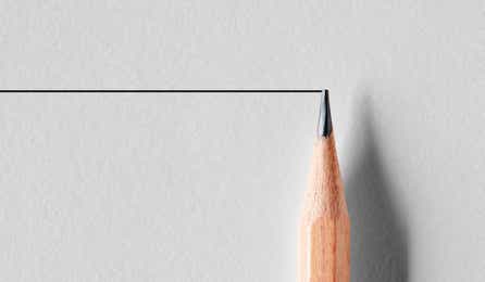 Inactive market represented by a pencil drawing a straight line