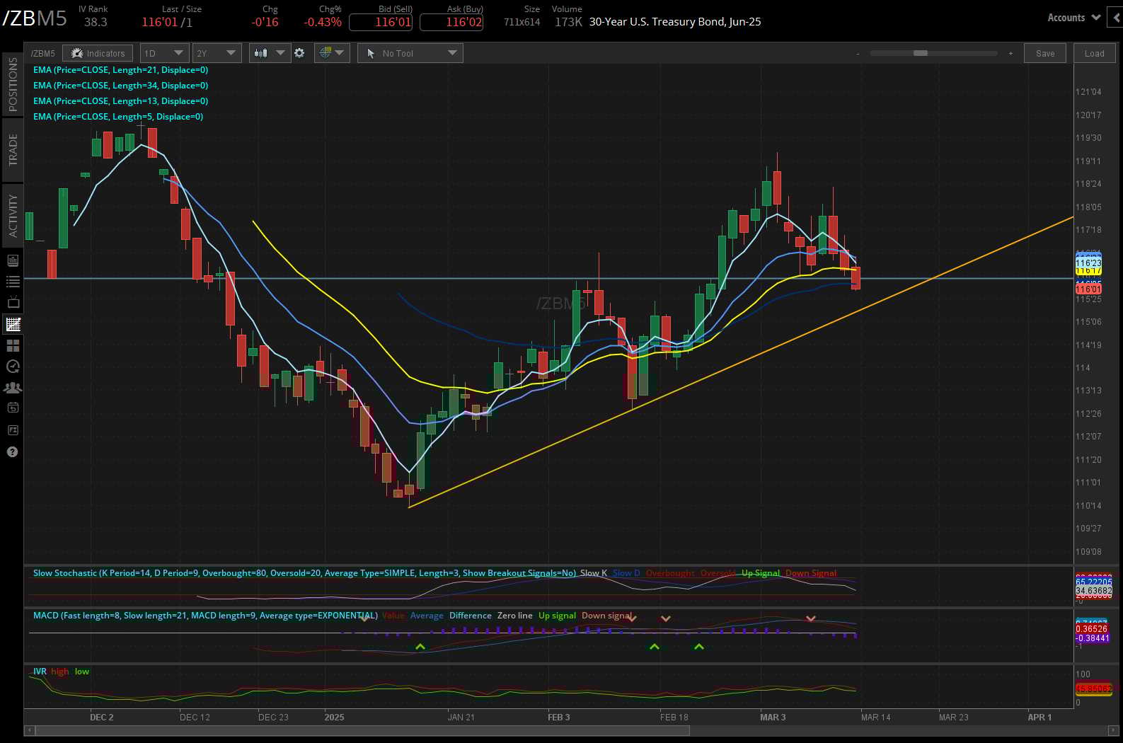 30 yr Treasury Bonds /ZBM5