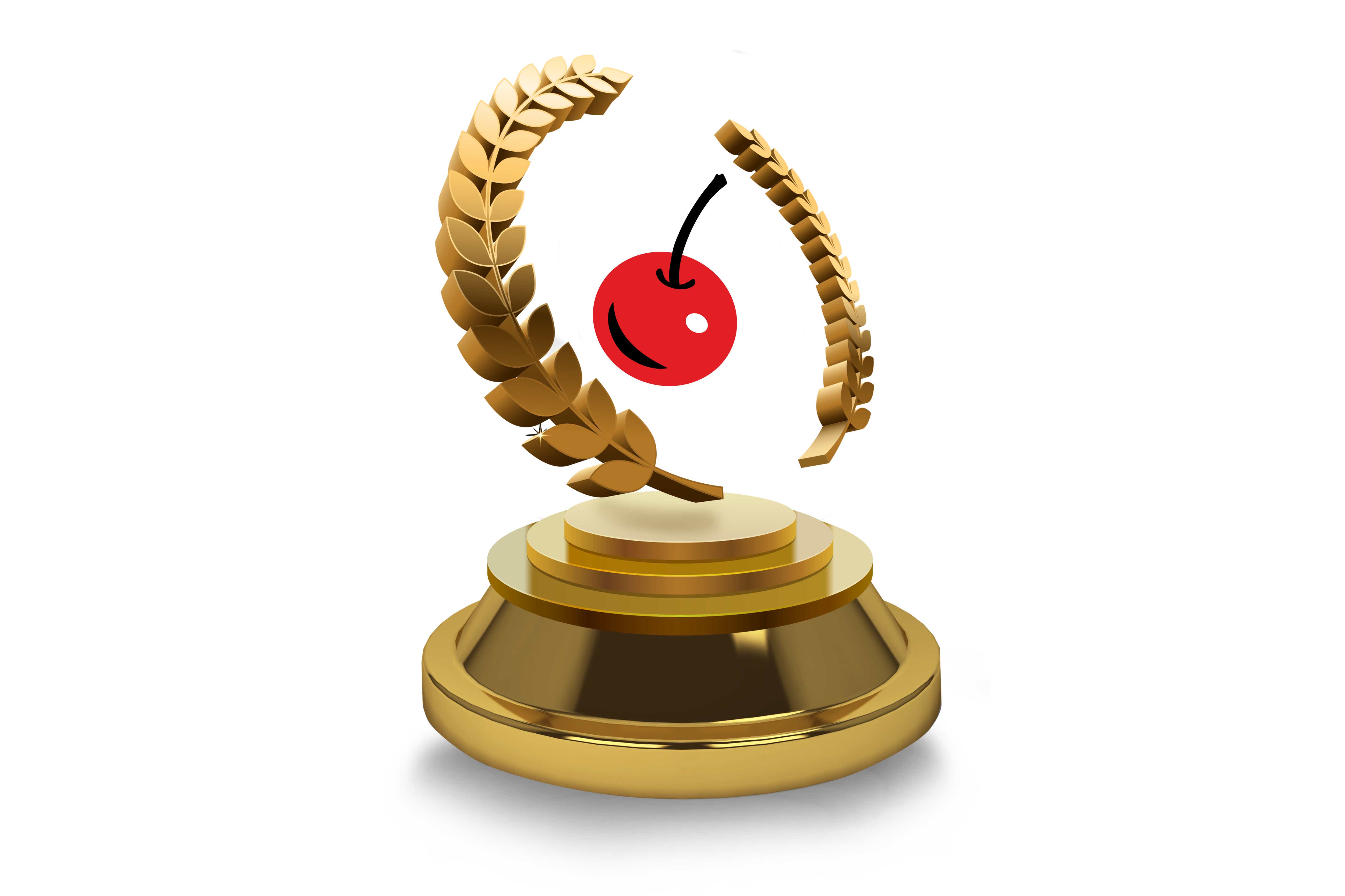 Floating tastyworks logo inside of a gold laurel wreath on a pedestal to signify victory