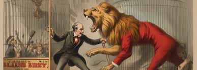 Midjourney created this image. AI felt the lion should be wearing a red one-piece and missing a sleeve.