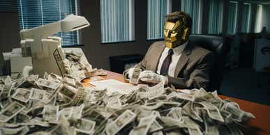 robot working at desk