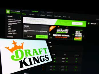 DraftKings logo and online betting platform