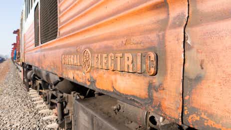 General Electric logo on a train cart