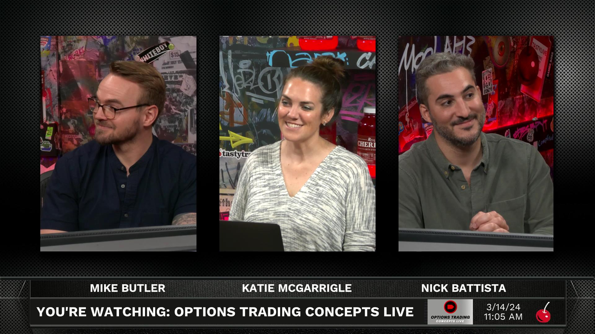 Options Trading Concepts Live - March 14, 2024 - Three Trade Ideas MAR 14th Episode cover