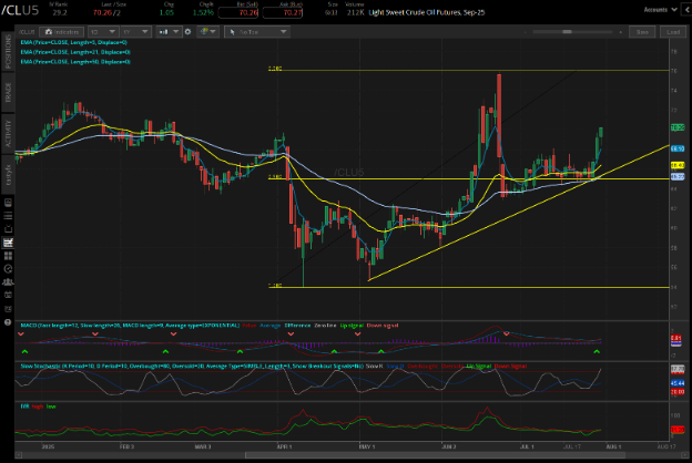 Light sweet crude oil, (/CLU5)