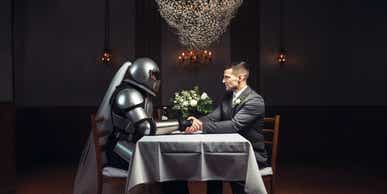 man marrying army person