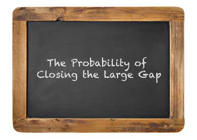 The probability of closing the large gap
