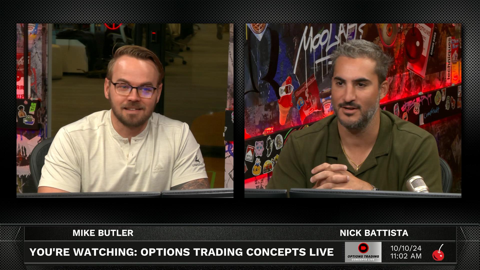 Options Trading Concepts Live - October 10, 2024 - Three Trade Ideas October 10th 2024 Episode cover