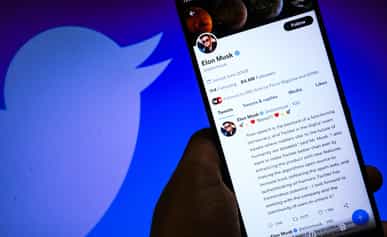 twitter logo Elon Musk handle smartphone screen