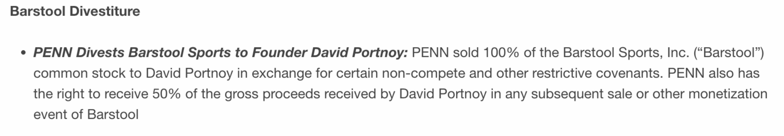 barstool divestitures