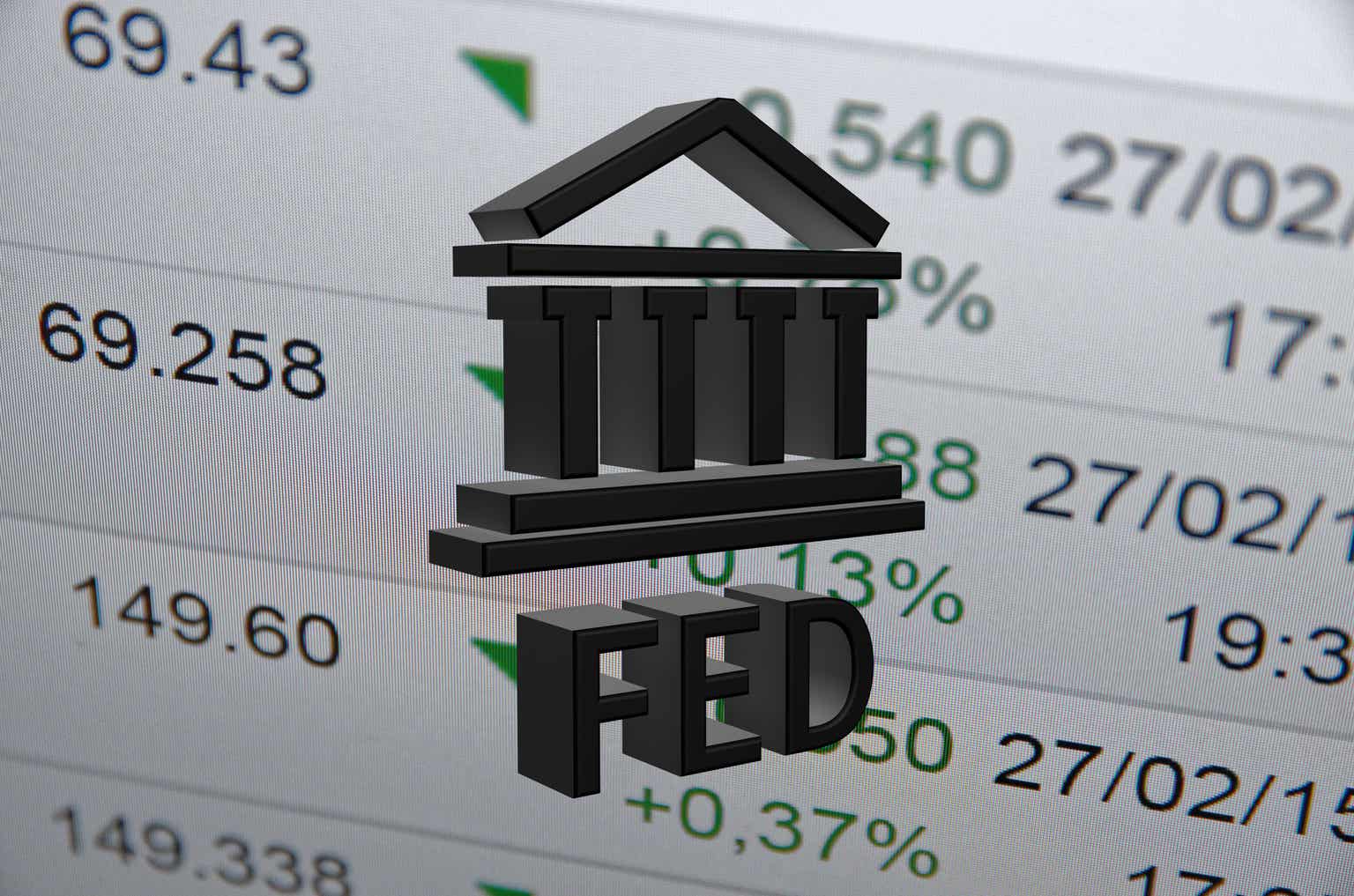 Federal Reserve Graphic with interest rate chart in the background