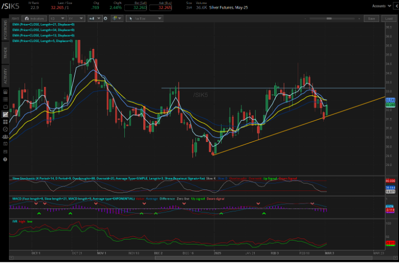 Silver futures (/SI):