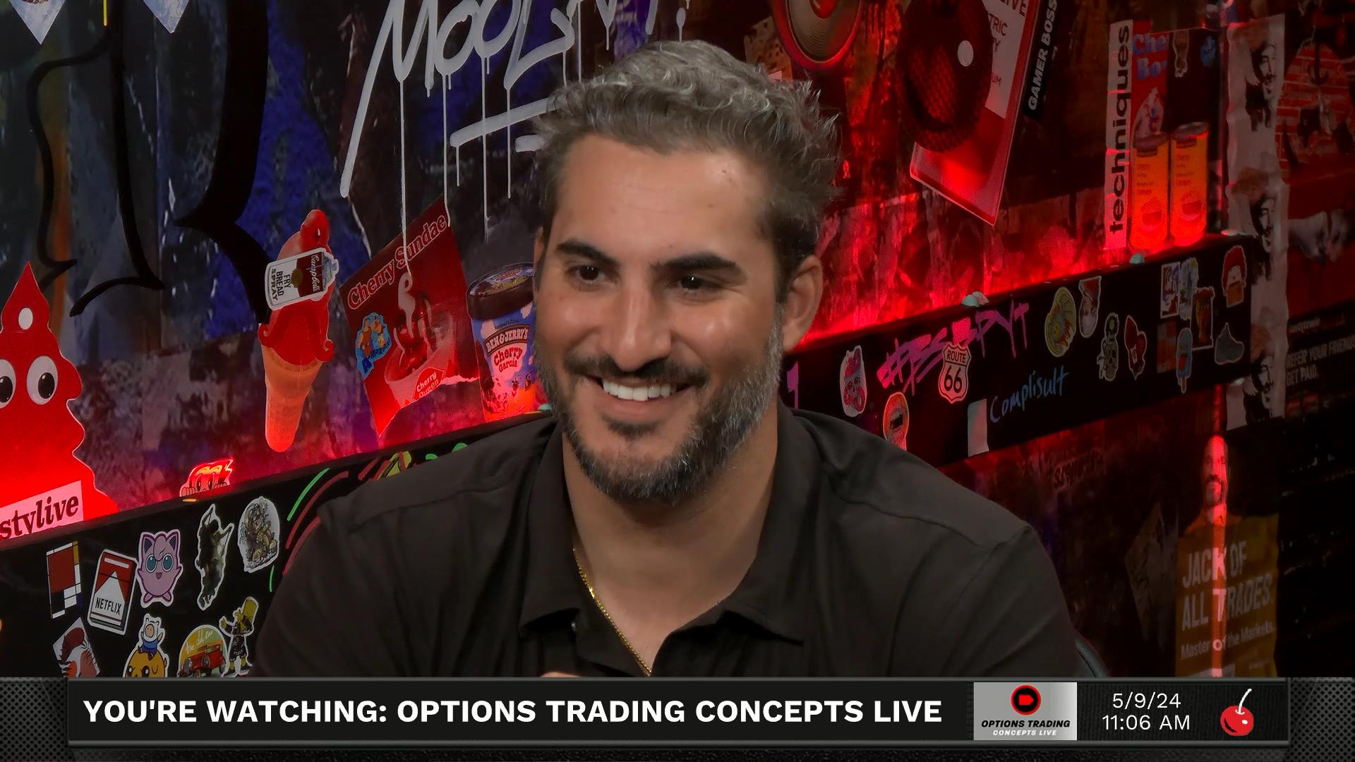 Options Trading Concepts Live - May 9, 2024 - Three Options Trade Ideas - May 9th Episode cover