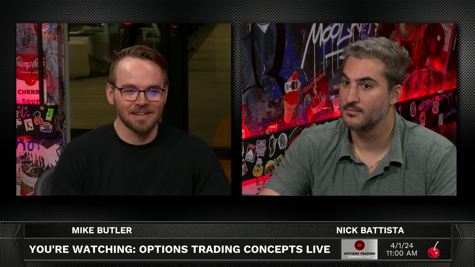 Options Trading Concepts Live - April 1, 2024 - Buying the Guts Selling the Wings Rolling Inverted Positions Episode cover