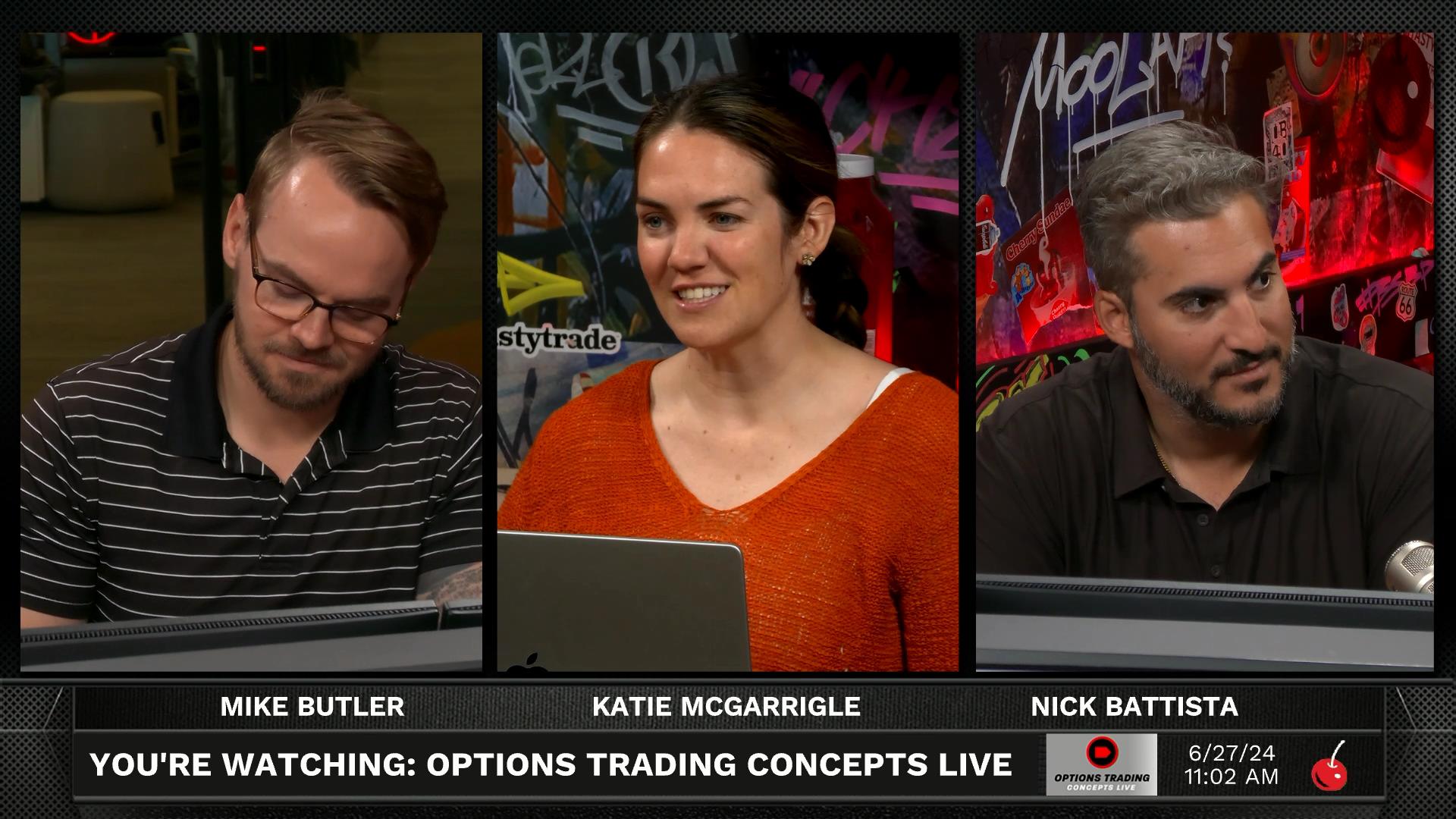 Options Trading Concepts Live - June 27, 2024 - Three Trade Ideas June 27th Episode cover