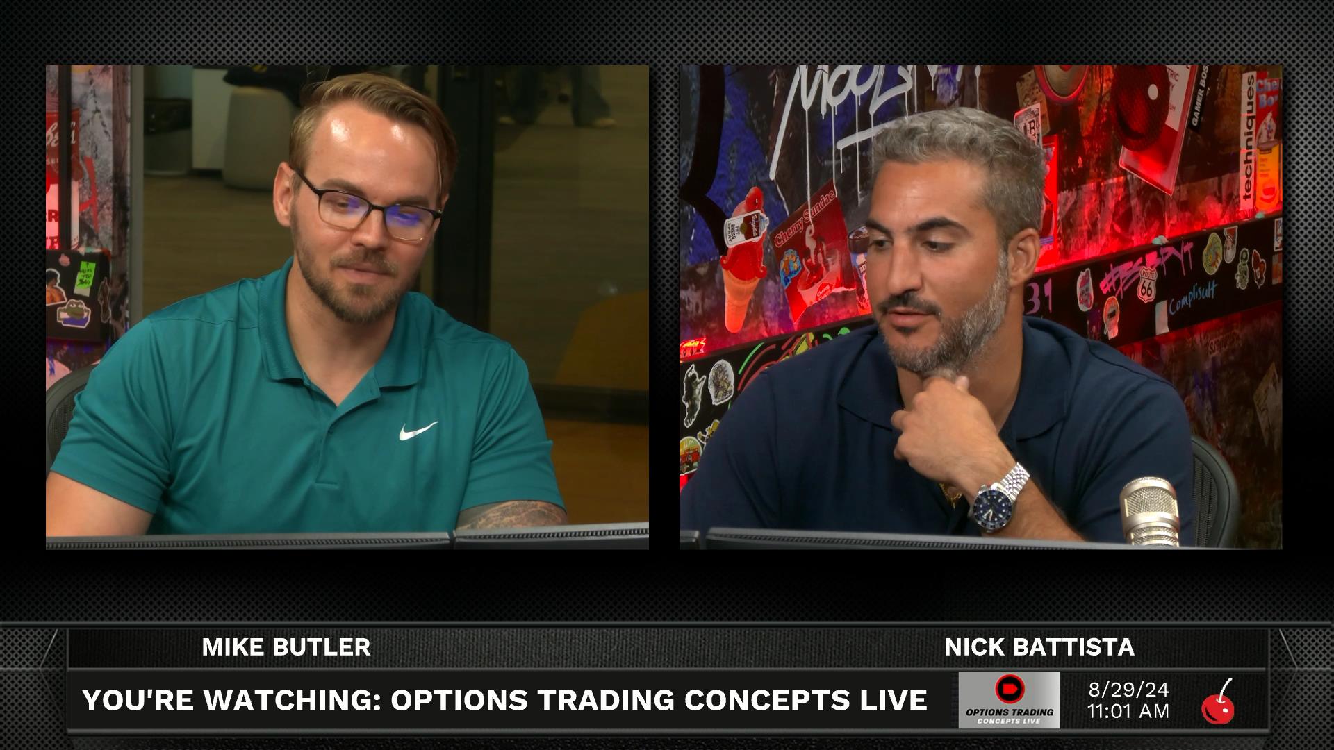 Options Trading Concepts Live - August 29, 2024 - Three Trade Ideas August 29th 2024 Episode cover