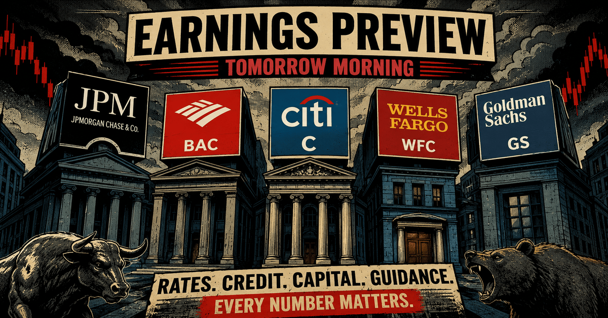 Big Bank Earnings Preview: Five Trillion-Dollar Lenders Report on Tuesday July 14th