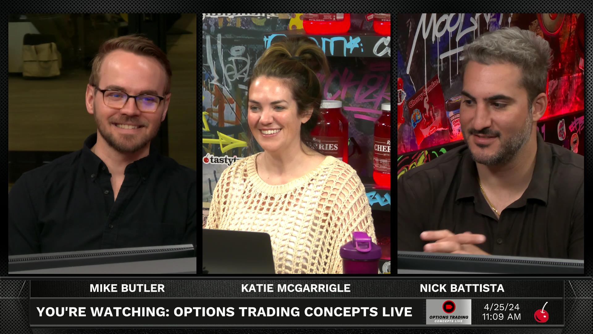 Options Trading Concepts Live - April 25, 2024 - Three Trade Ideas April 25th Episode cover