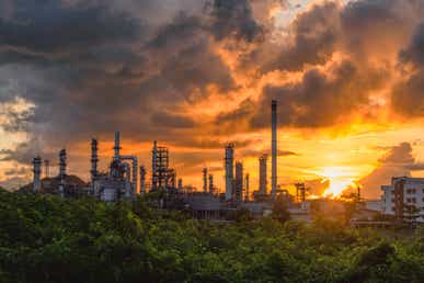 Landscape of Oil and Gas Refinery Manufacturing Plant