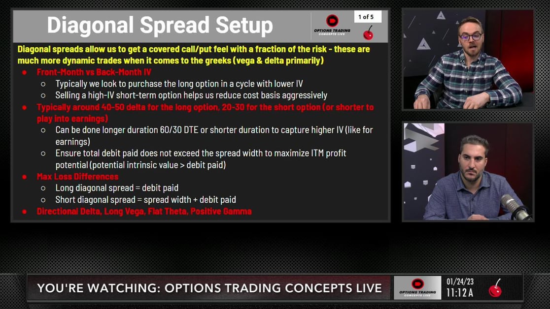 Short vs Long Diagonal Spread - Options Trading Concepts Live | tastylive