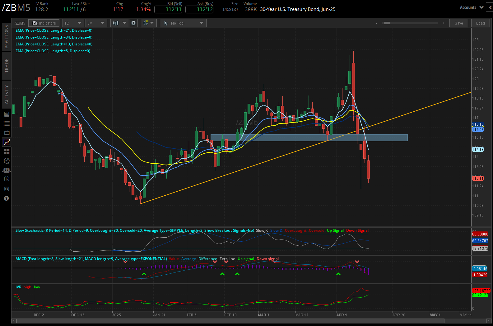 30 year treasury, (/ZBM5)