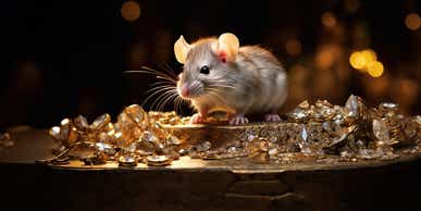mice in gold and diamonds