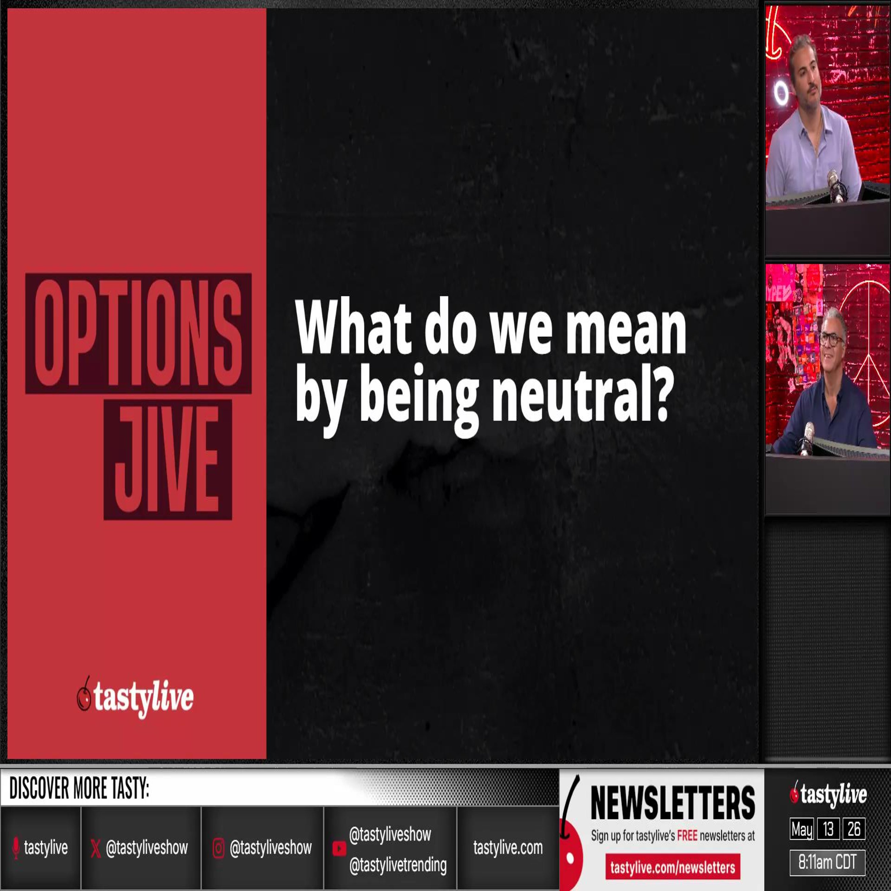 Options Jive - May 13, 2026 - What do we mean by being neutral?