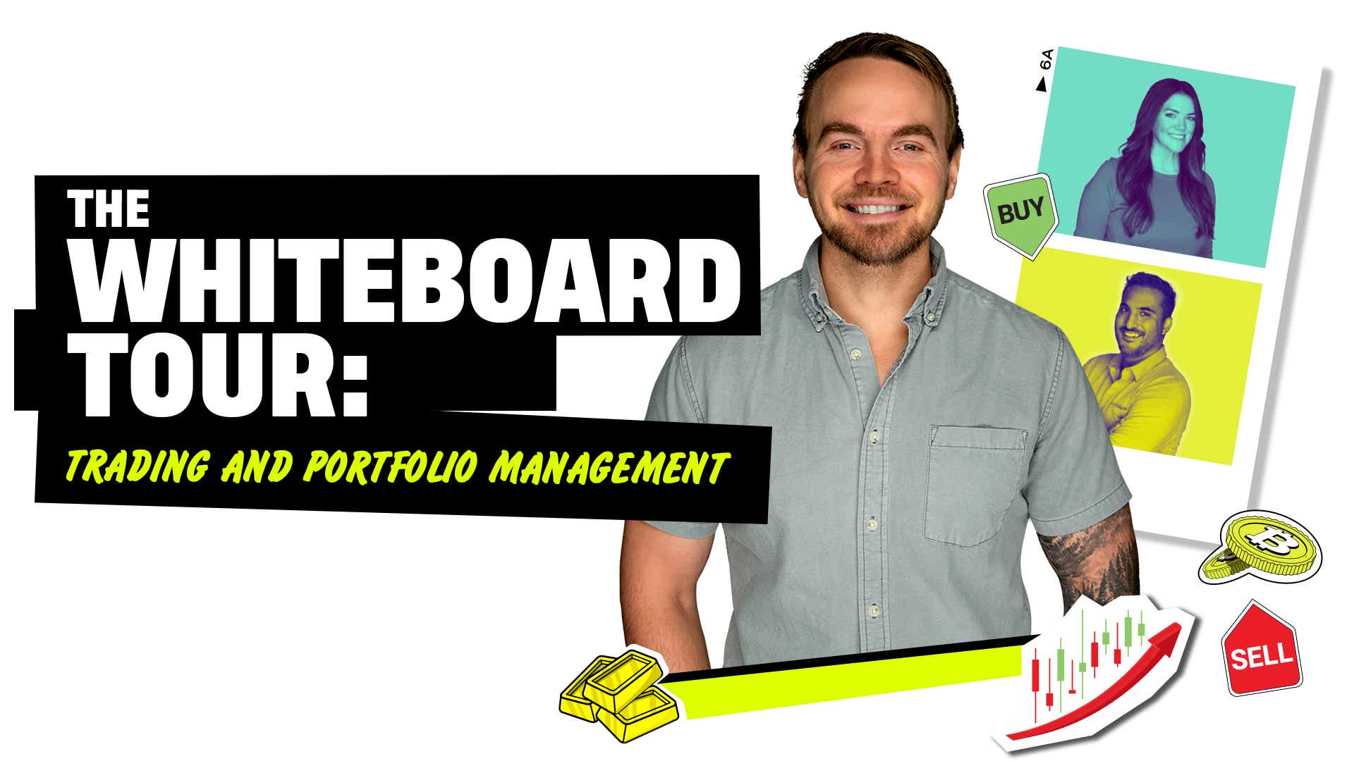 art card that says the whiteboard tour: trading and portfolio managemnet