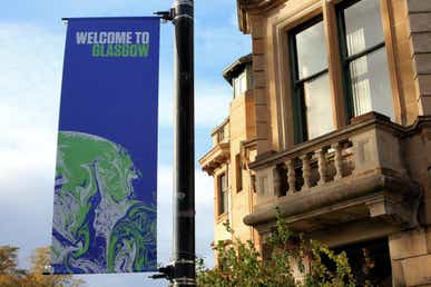 UN Climate Change Conference - Glasgow, Scotland - Street Banner