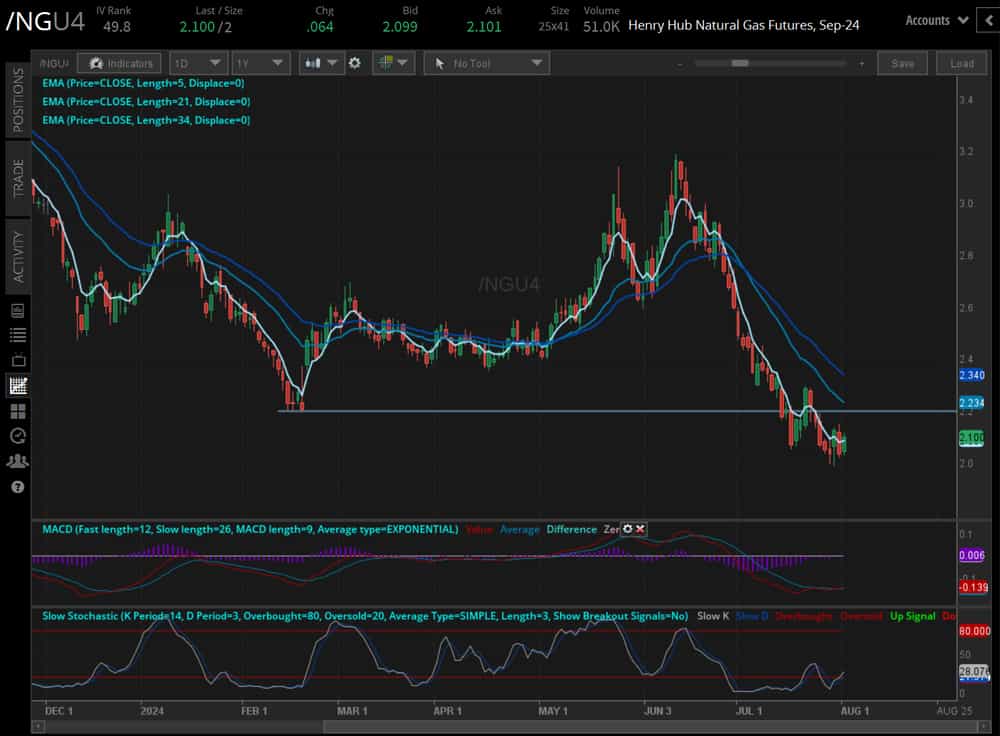 Natural gas prices (/NGU4)