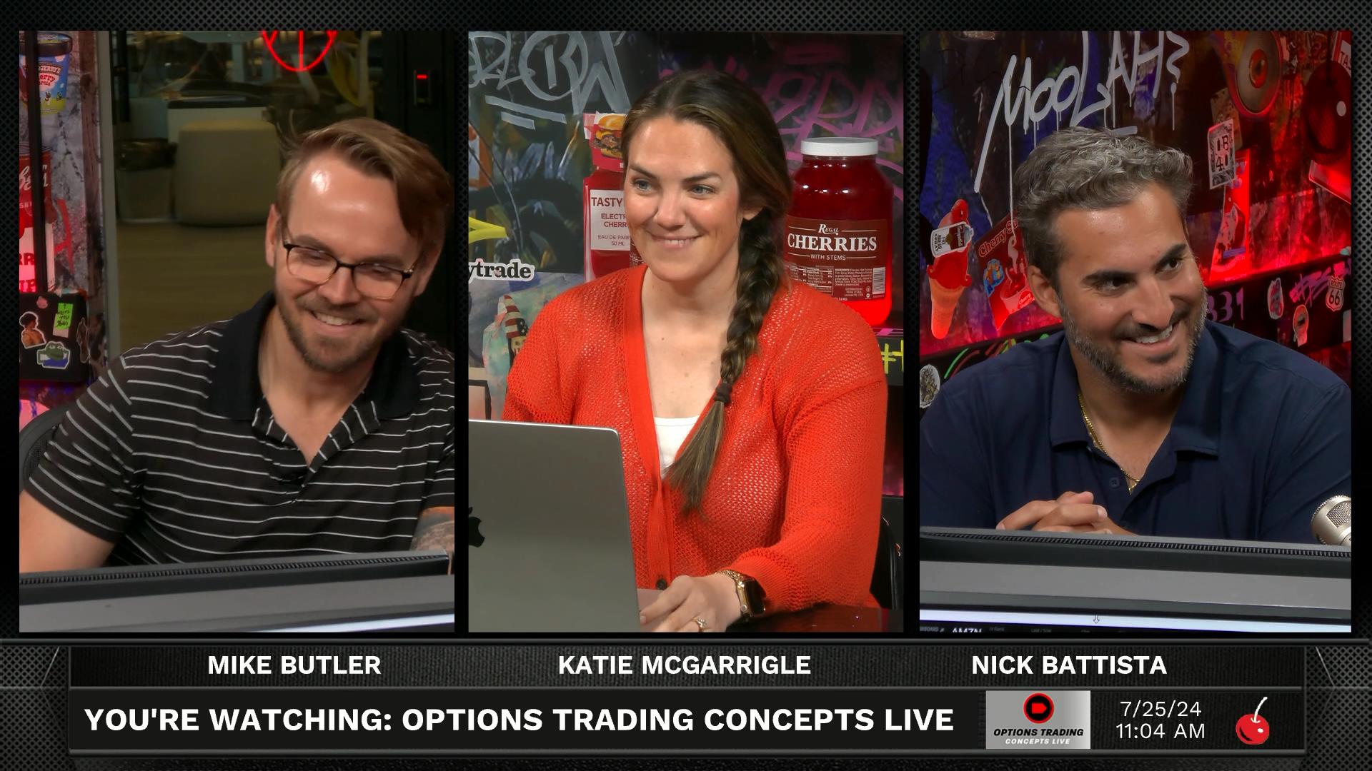 Options Trading Concepts Live - July 25, 2024 - Three Trade Ideas July 25th Episode cover