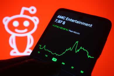 monitoring AMC stock on a smart phone