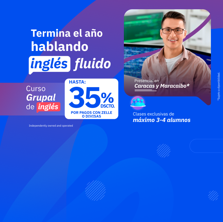 Curso grupal de inglés en Venezuela