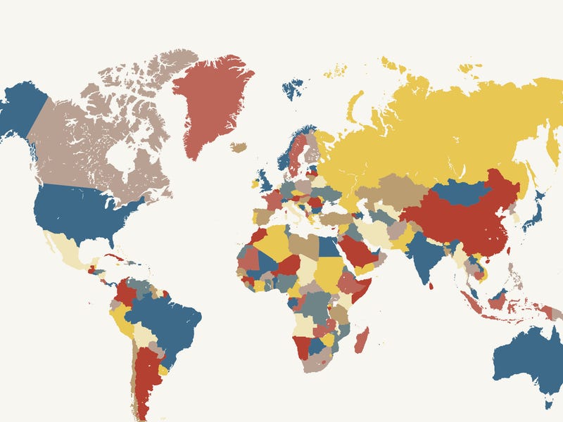 Mapa mundi mostrando la presencia global de Berlitz en diversos países.