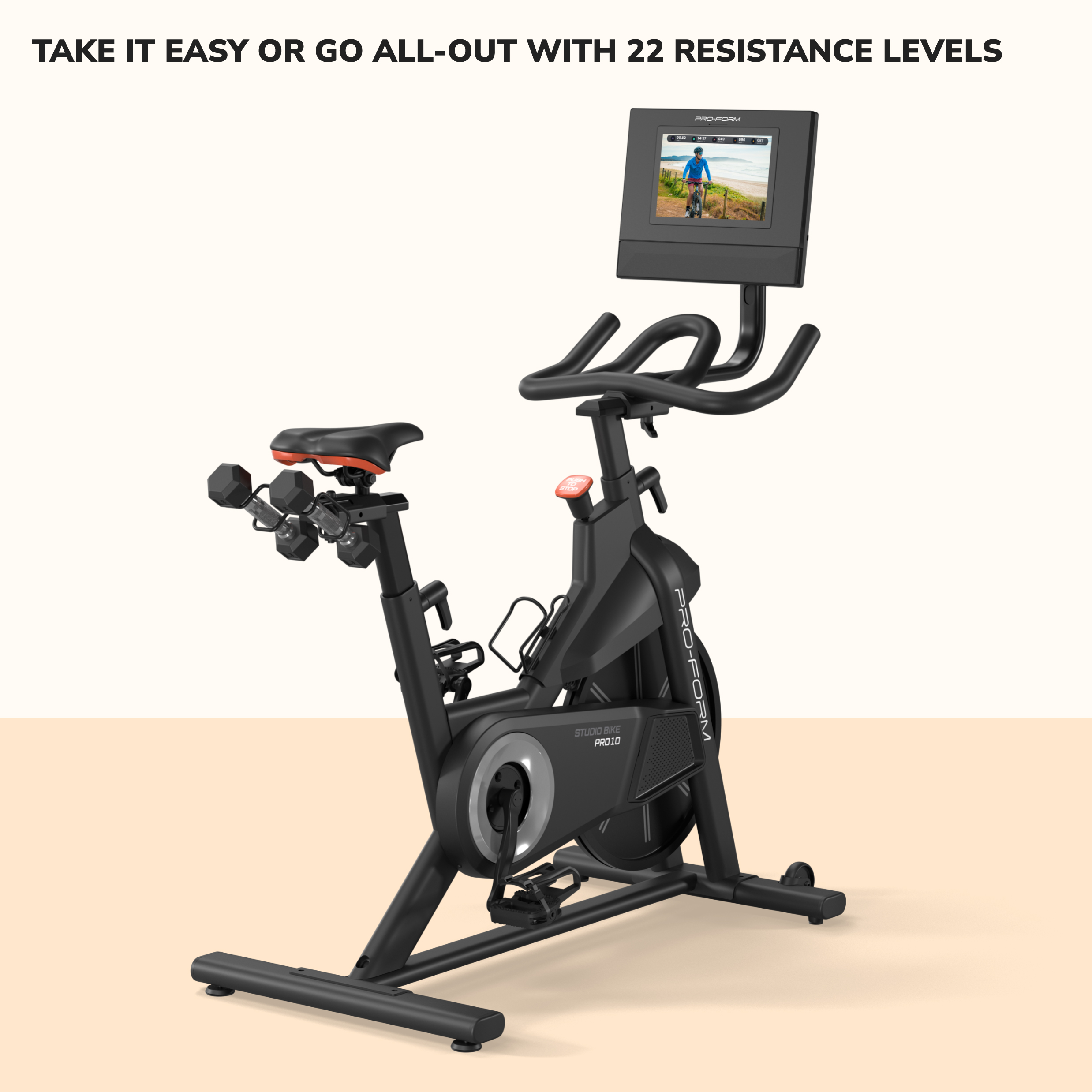 proform stationary bicycle 500 SPX Exercise Bike A manual resistance knob lets you control your own workout from warm Carbon Pro10 Studio Bike