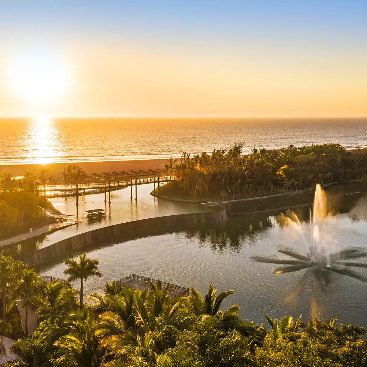 Sunrise over the lagoon at Vallarta–Nuevo Nayarit