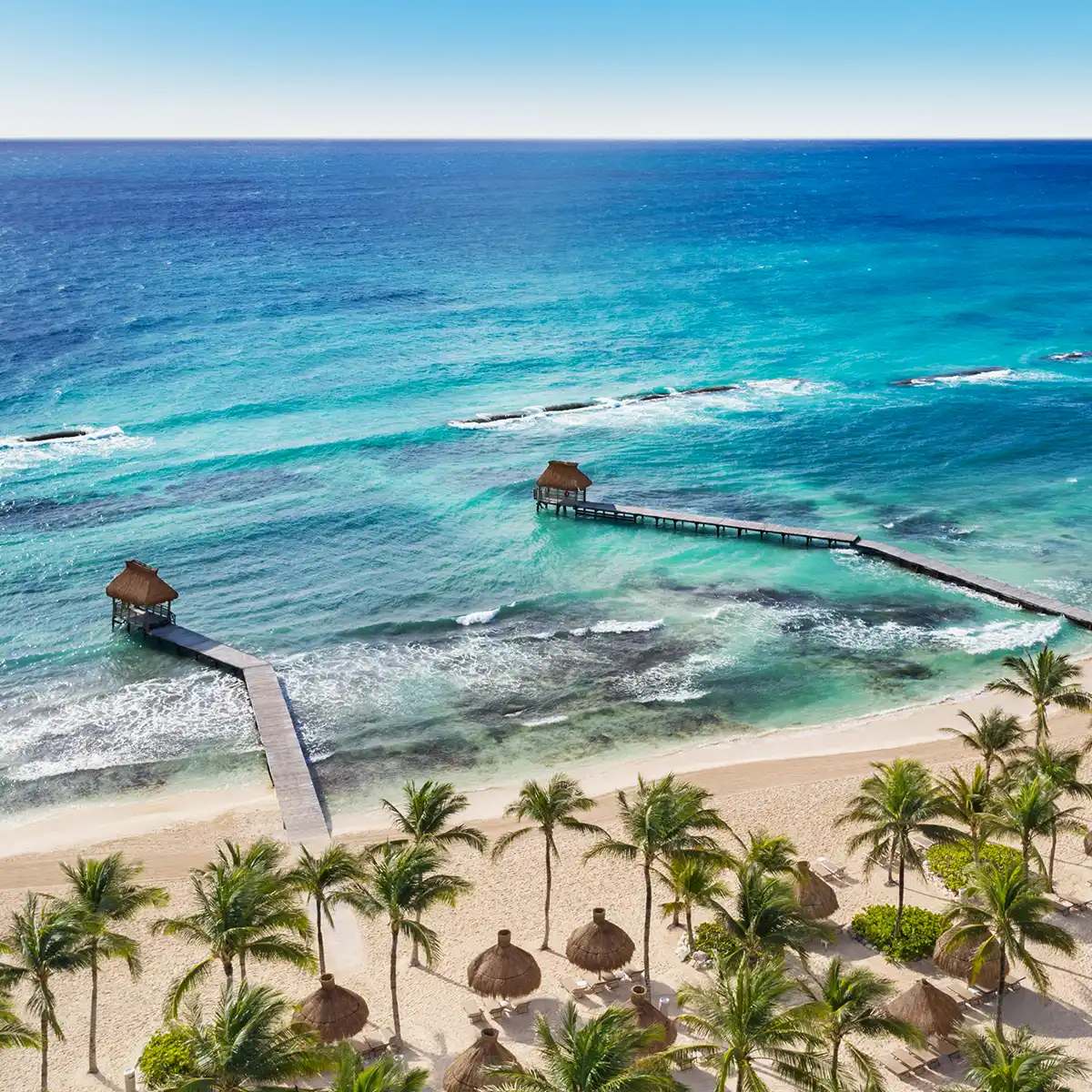 Beach and pier at Riviera Maya