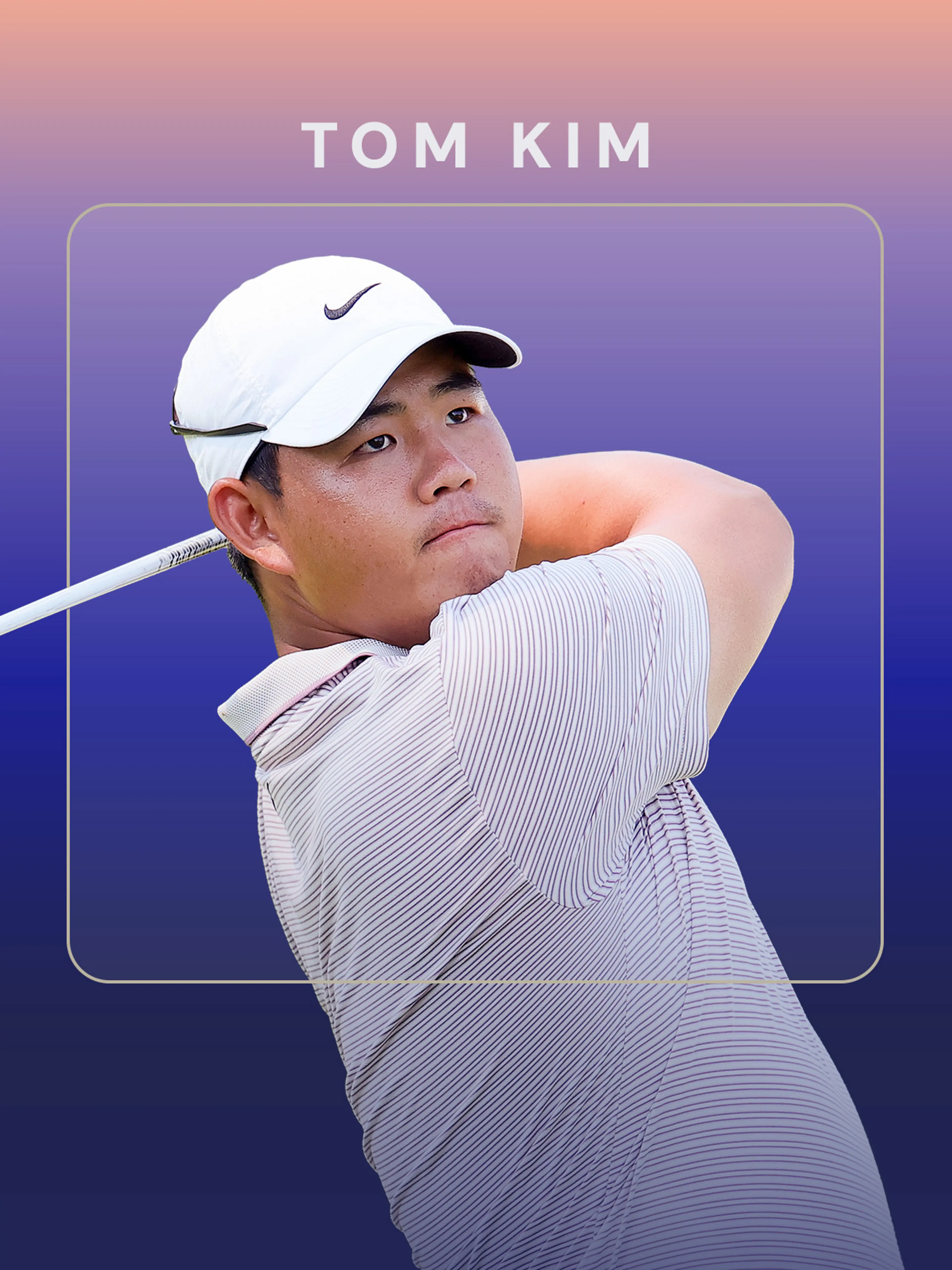 PGA Tour player Tom Kim in mid-swing