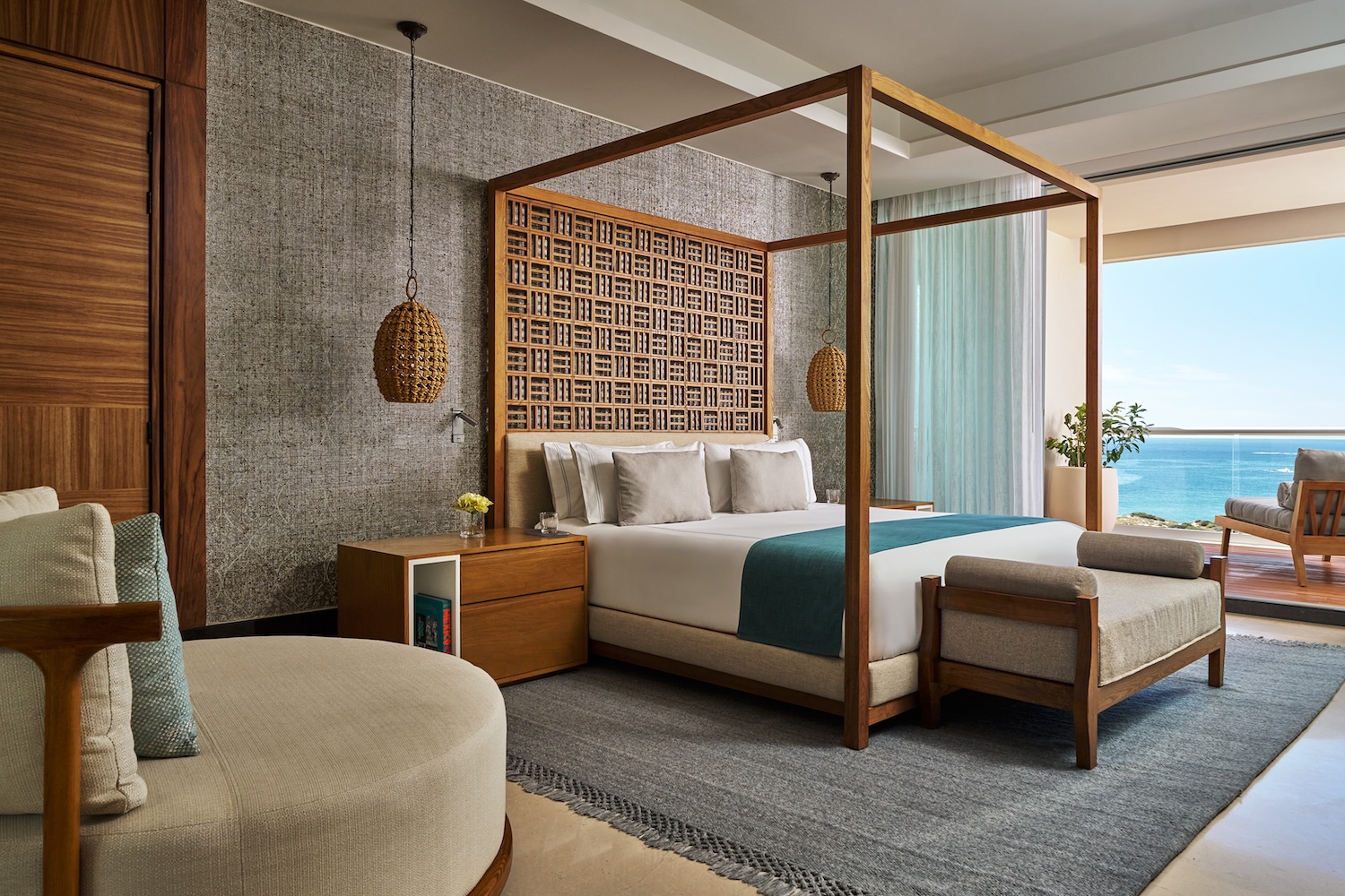 The Estates Four-Bedroom Suite is the ultimate palace by the Sea of Cortez, with jaw-dropping water views from the private terrace running the perimeter of these accommodations.