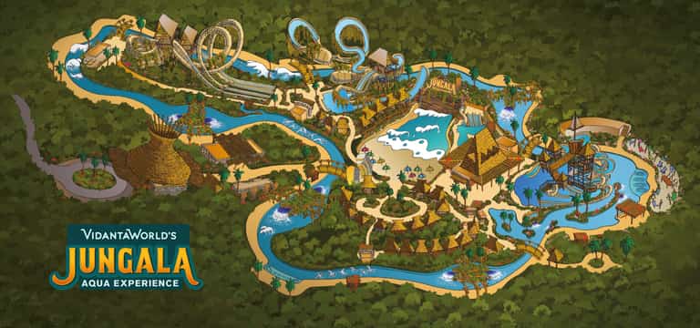 Mapa del parque acuático Jungala Aqua Experience